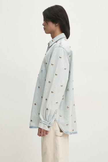 Skjorta Fiorucci Fiorucci Relaxed Studded Denim Shirt Blå | U01FMDSI074DN01DN08, 1