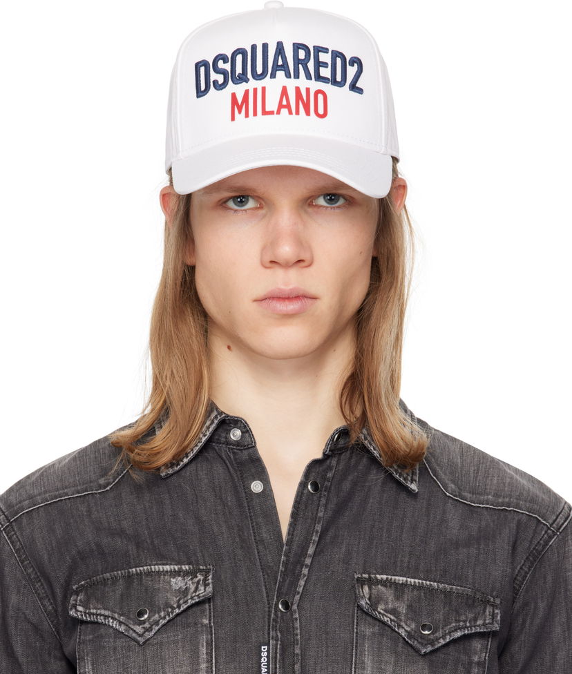 Keps DSQUARED2 Dsquared2 'Milano' Baseball Cap Vit | BCM0917-05C00001-1062