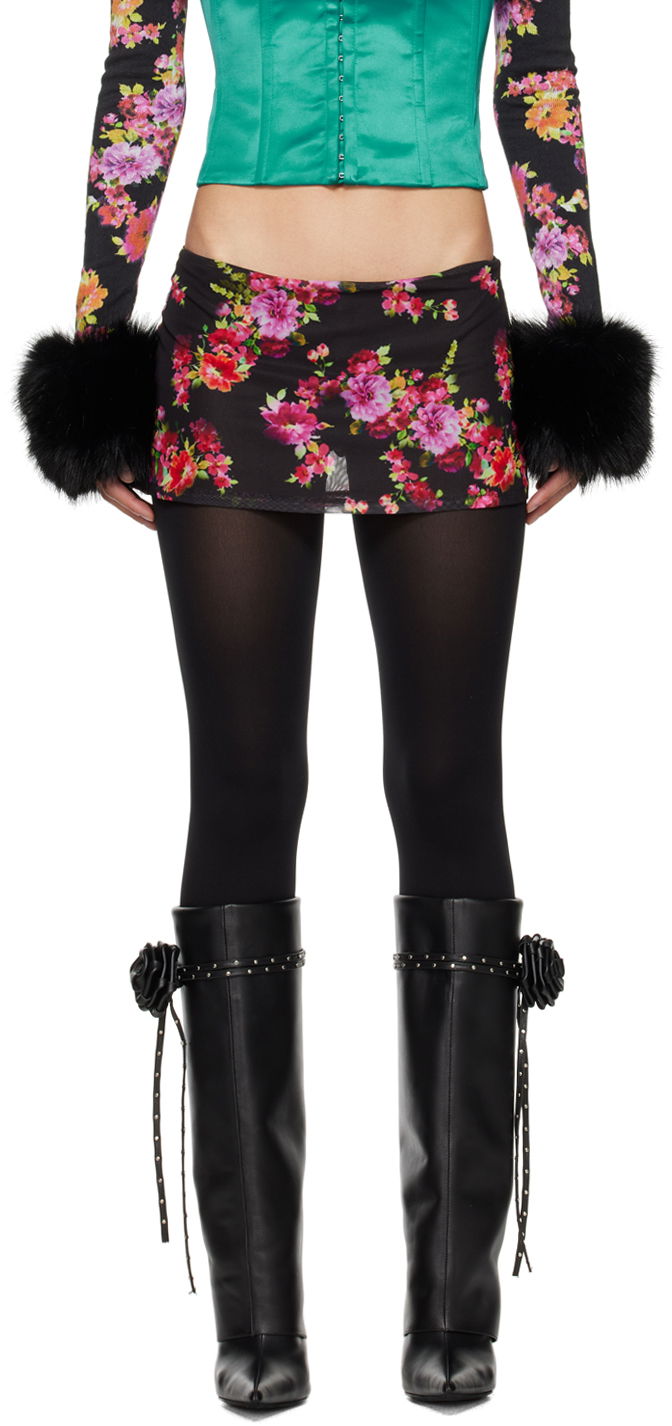 Kjol GUIZIO Guizio Floral Print Mini Skirt Svart | R24318K027