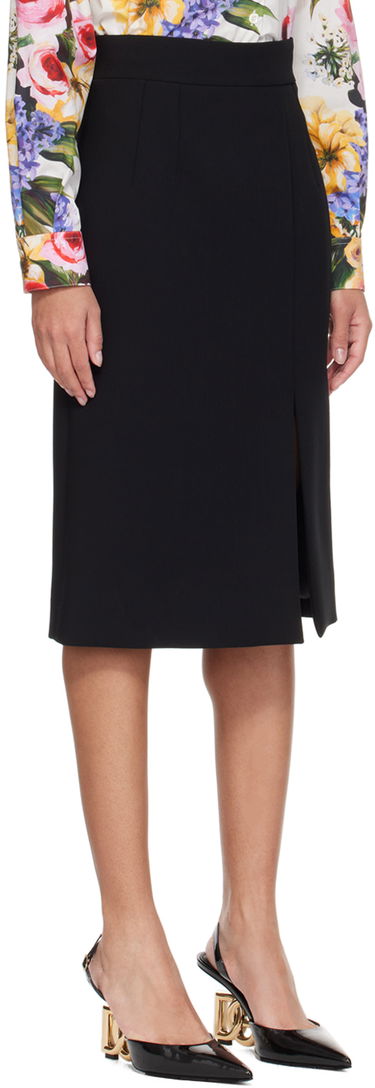 Kjol Dolce & Gabbana Dolce&Gabbana Slit Midi Skirt Svart | F4CU7T FUBF1, 1