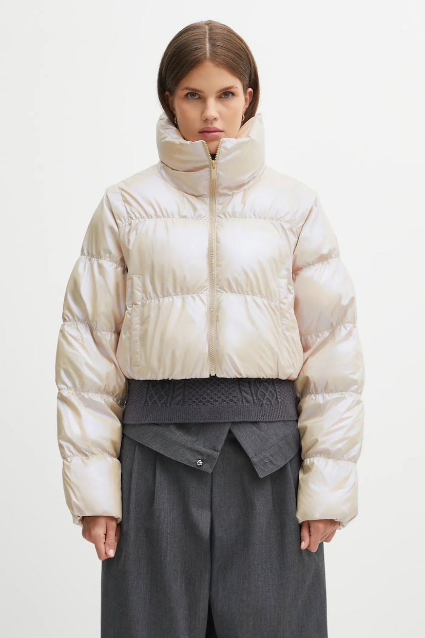 Pufferjacka adidas Originals adidas Originals Ess Glossy Oversized Puffer Jacket Beige | JX2985