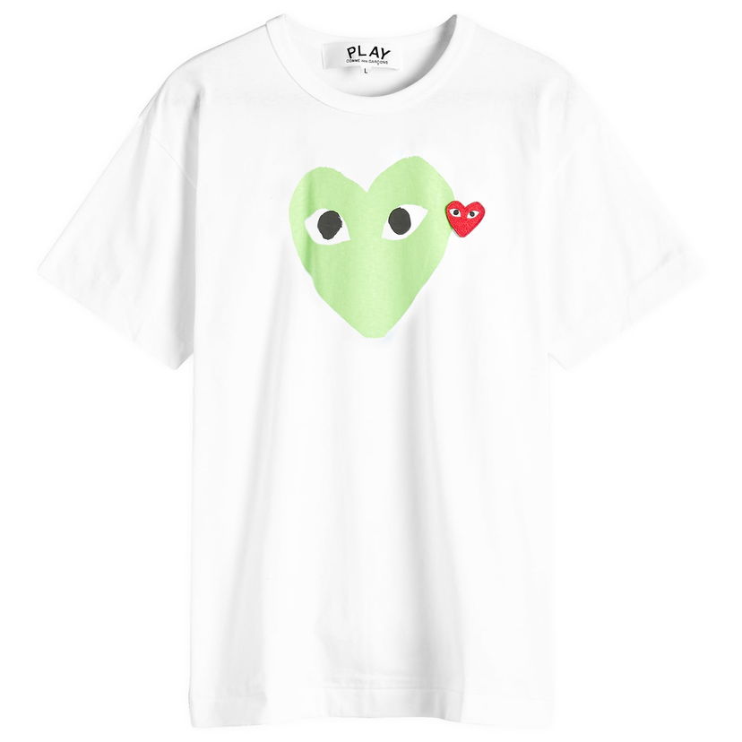 T-shirt Comme des Garçons Play Red Heart Colour Heart T-Shirt Vit | AX-T106-051-3