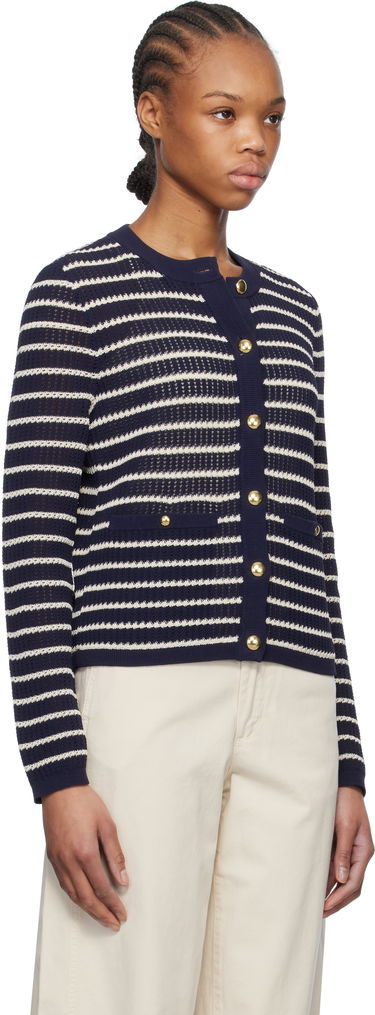 Sweater rag & bone rag & bone Viola Stripe Cardigan Mörkblå | WAS24S042TG42, 1