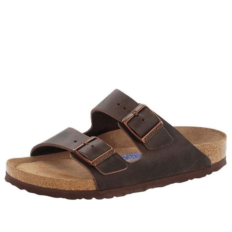 Sneakers och skor Birkenstock Birkenstock Arizona Soft Footbed Oiled Leather Sandals Narrow Fit Brun | 0452763