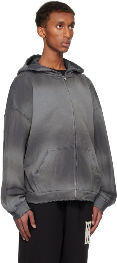 Sweatshirt We11done We11done Distressed Zip-Up Hoodie Grå | WD-TJ3-24-833-U-CH, 1