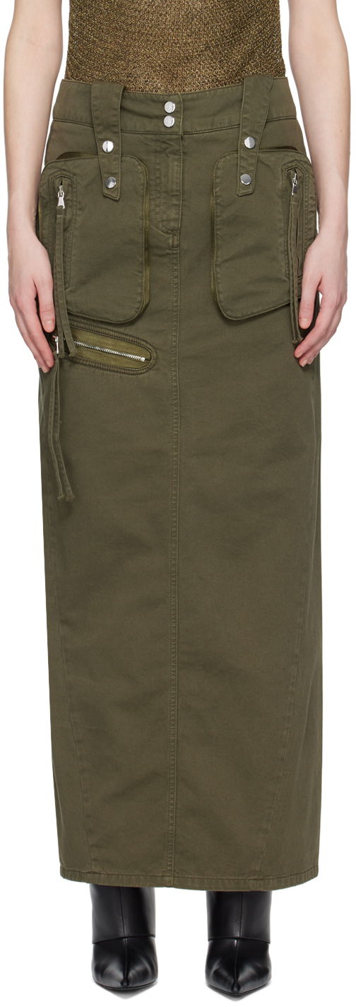 Kjol Blumarine Embroidered Maxi Skirt Grön | P422J108A