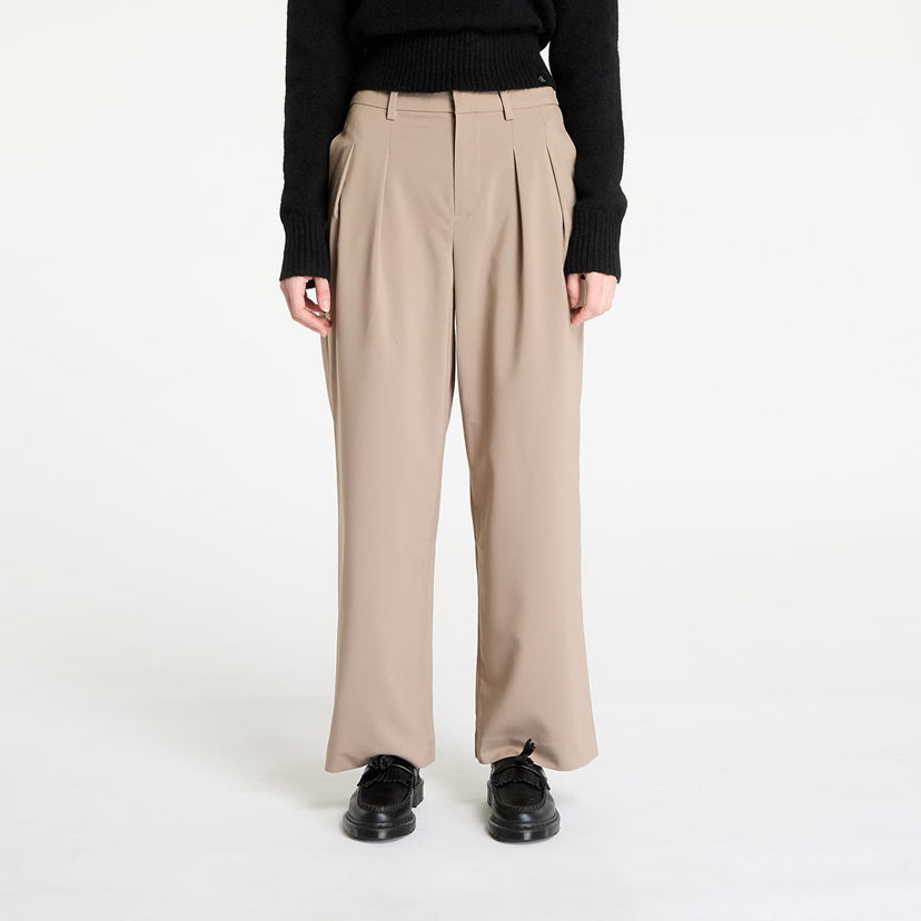 Byxor CALVIN KLEIN Calvin Klein Jeans Tailored Wide Leg Pants Beige | J20J224849 PFW