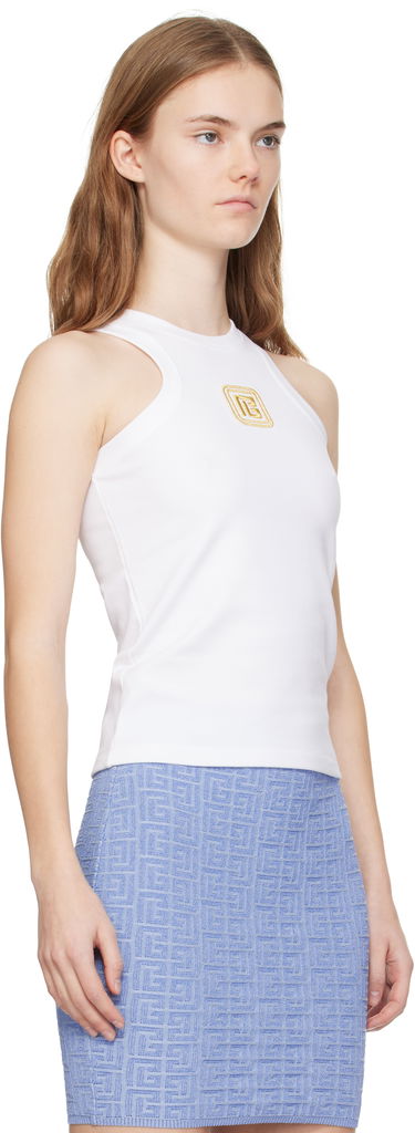 Linne Balmain Balmain Retro 'PB' Tank Top Vit | DF1EB045BC49, 1