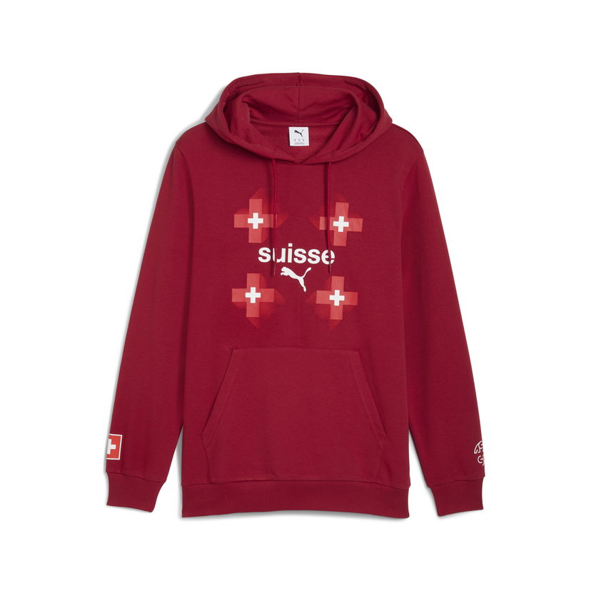 Sweatshirt Puma Switzerland FtblCulture Men's Hoodie Röd | 783647_02
