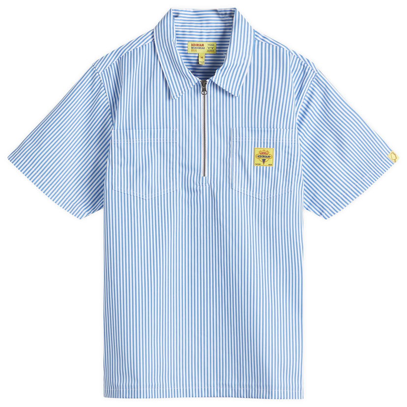 Skjorta BBC IceCream ICECREAM Quarter Zip Work Shirt Blå | ICW25108-BLU