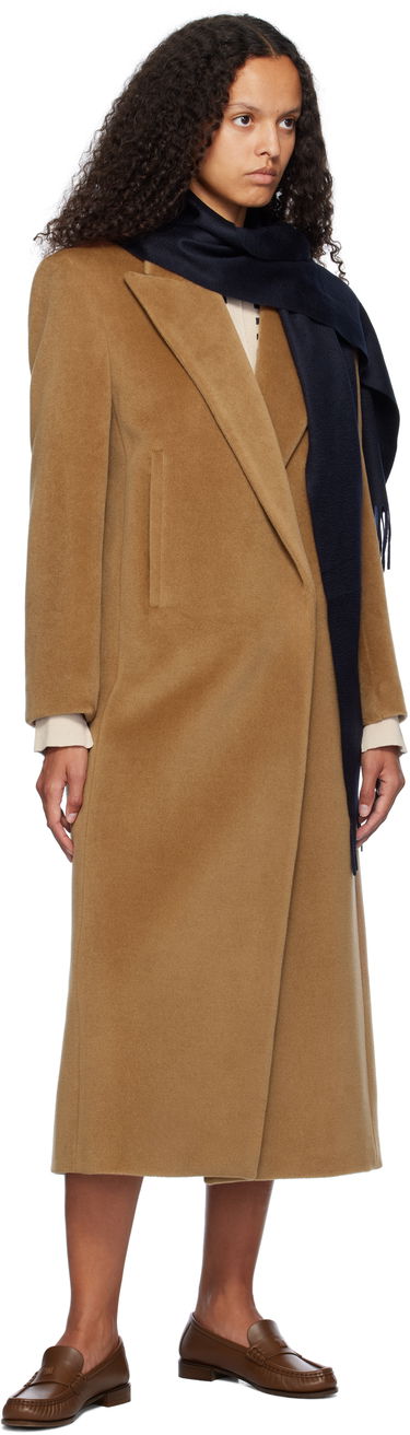 Halsduk Max Mara Embroidered Logo Wool Scarf Mörkblå | 2424546312600 MM02232, 2