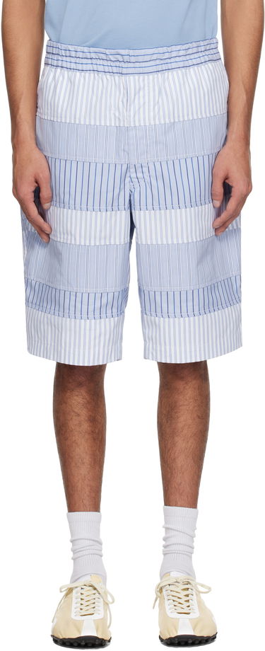 Shorts Comme des Garçons Comme des Garçons Shirt Yarn Dyed Stripe Poplin Shorts Blå | FO-P004-051, 0
