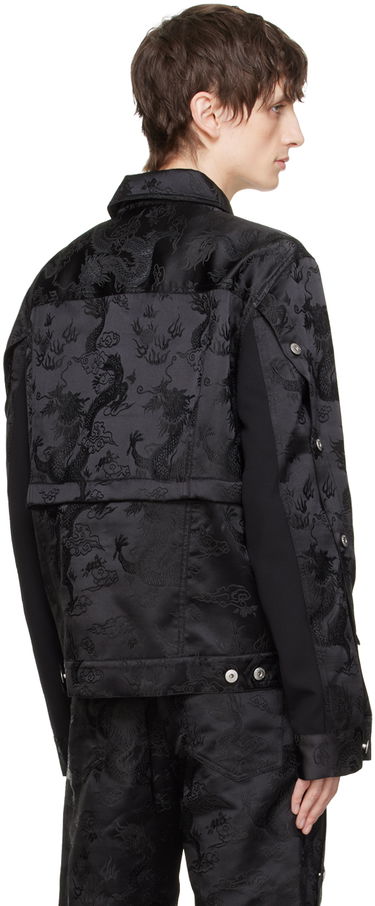 Jacka Feng Chen Wang Feng Chen Wang Dragon Jacquard Convertible Jacket Svart | FUS17JK07, 2