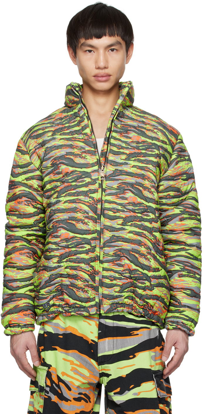 Pufferjacka ERL ERL Camo Down Jacket Grön | ERL06C003
