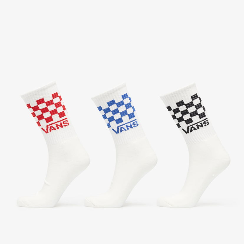 Strumpor Vans Vans Classic Check Crew Socks 3-Pack Vit | VN000QBUWHT1