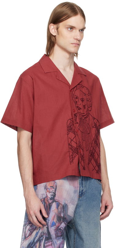 Skjorta KidSuper KidSuper Hand Stitched Shirt Röd | SS25-SST-05, 1