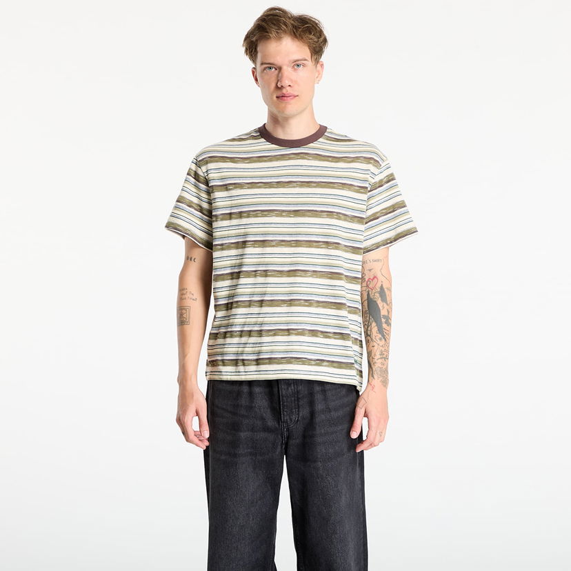 T-shirt Brain Dead Toni Stripe T-Shirt Olive/ Multi Grön | BDS25T00004778GR26