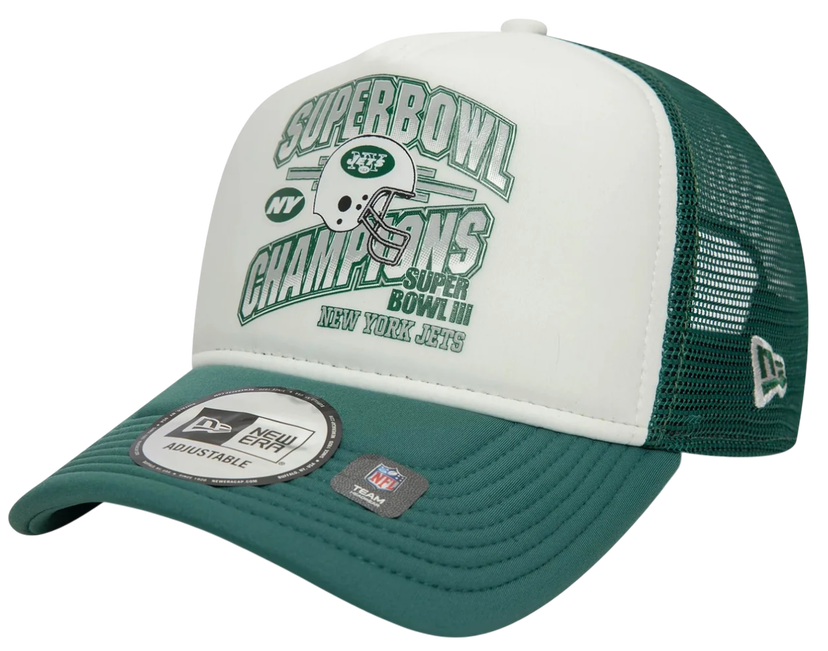 Keps New Era New York Jets Super Bowl 9FORTY A-Frame Trucker Cap Grön | 60595294-60595294