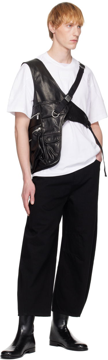 T-shirt Helmut Lang Helmut Lang Utility Bag Leather Vest Svart | P01HM101, 3