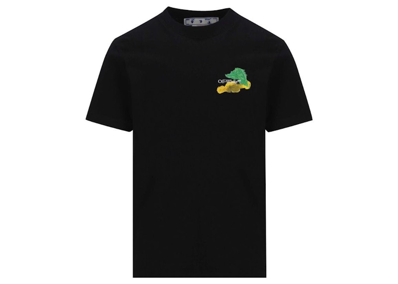 T-shirt Off-White Brush Arrows Slim Logo Print Skate T-shirt Black Svart | OMAA027S23JER0041084