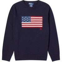Sweater Polo by Ralph Lauren Flag Intarsia Crewneck Mörkblå | 710718281006, 1