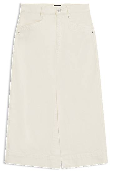 Kjol BOSS Midi Rigid Denim Skirt Vit | 50542546, 0