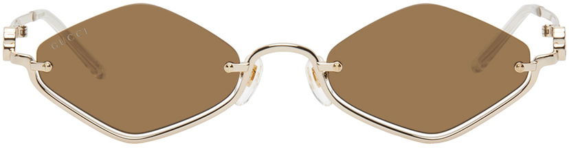 Solglasögon Gucci Gold Geometric Sunglasses Metallisk | GG1604S-002