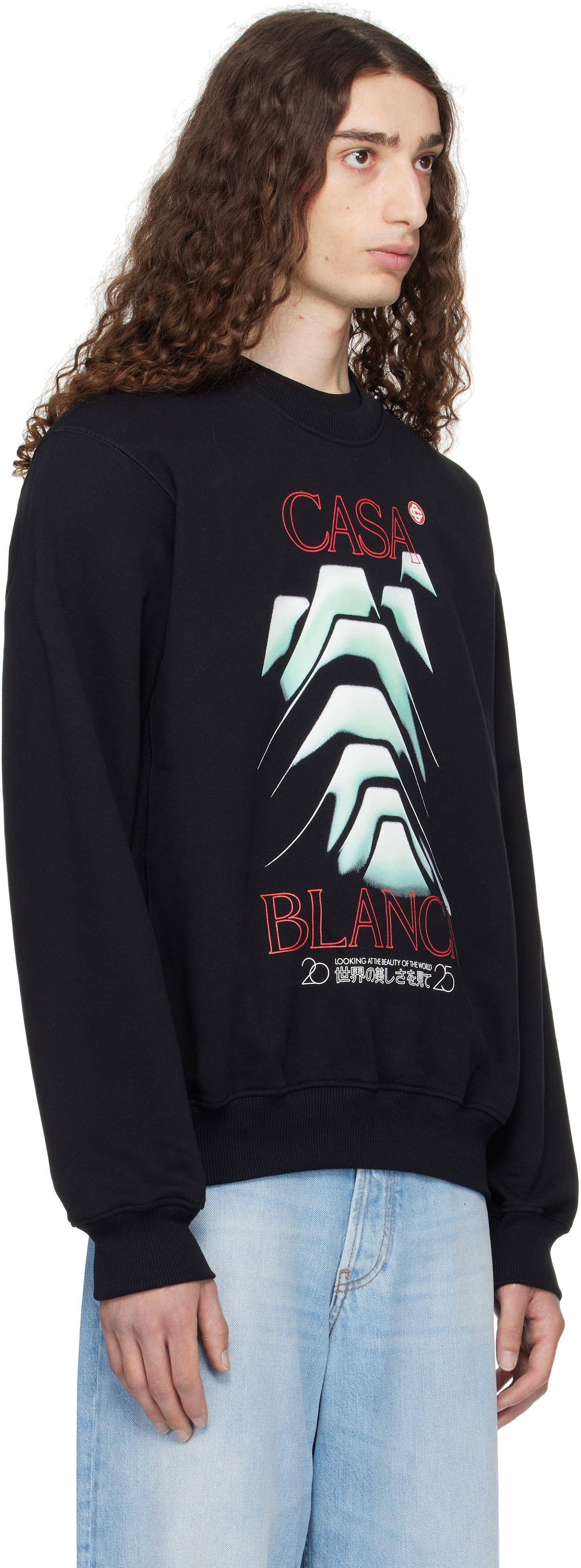 Sweatshirt Casablanca Casablanca Frosty Mountain Graphic Sweatshirt Svart | MPF25-JTP-293-05, 1