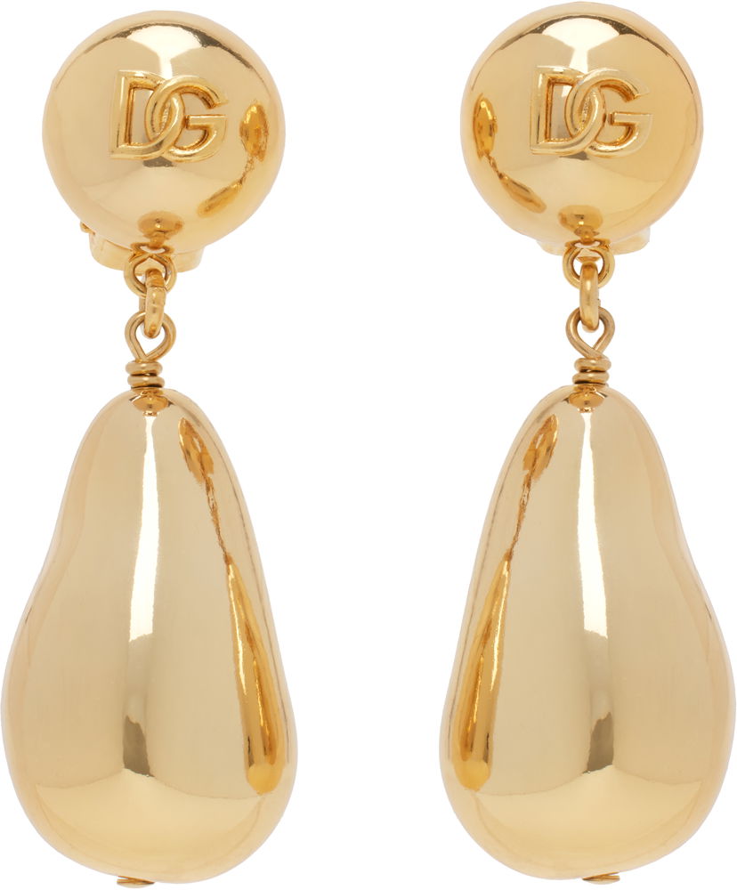 Örhängen Dolce & Gabbana Dolce & Gabbana Teardrop DG Logo Clip-on Earrings Metallisk | WER2Y1 W1111