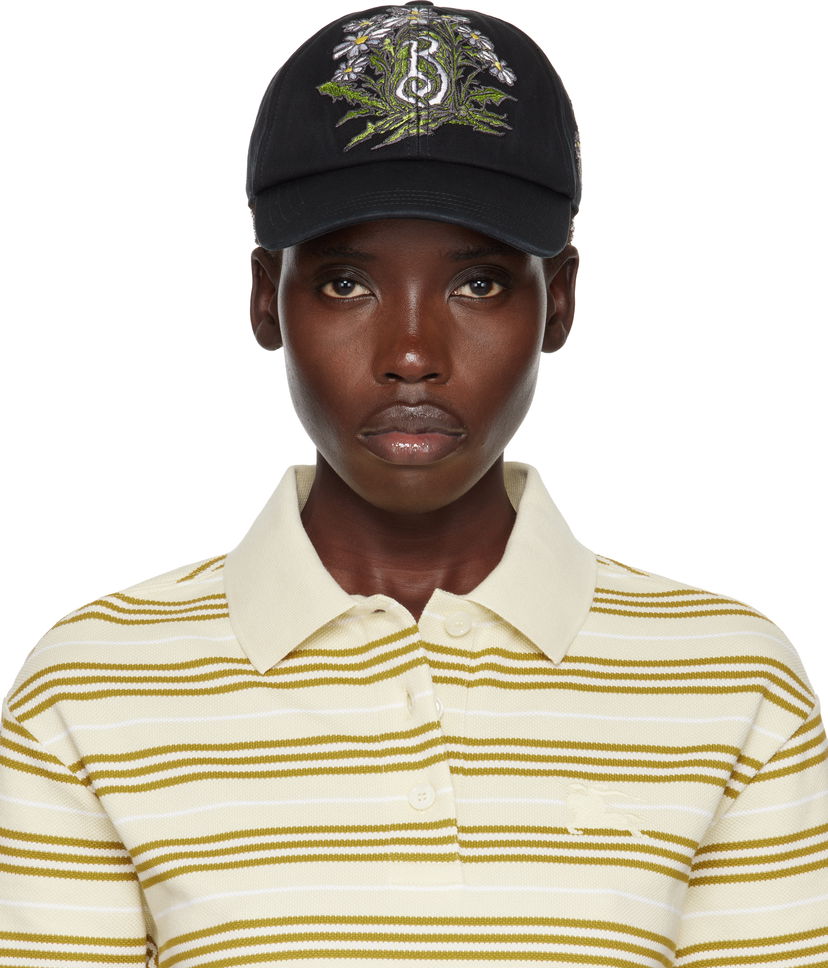 Keps Burberry Burberry Daisy 'B' Gabardine Baseball Cap Svart | 8103762