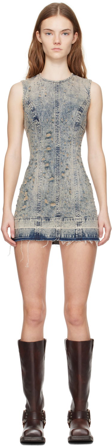 Klä GUESS Guess Distressed Denim Minidress Blå | W4BK77D5AC4, 0