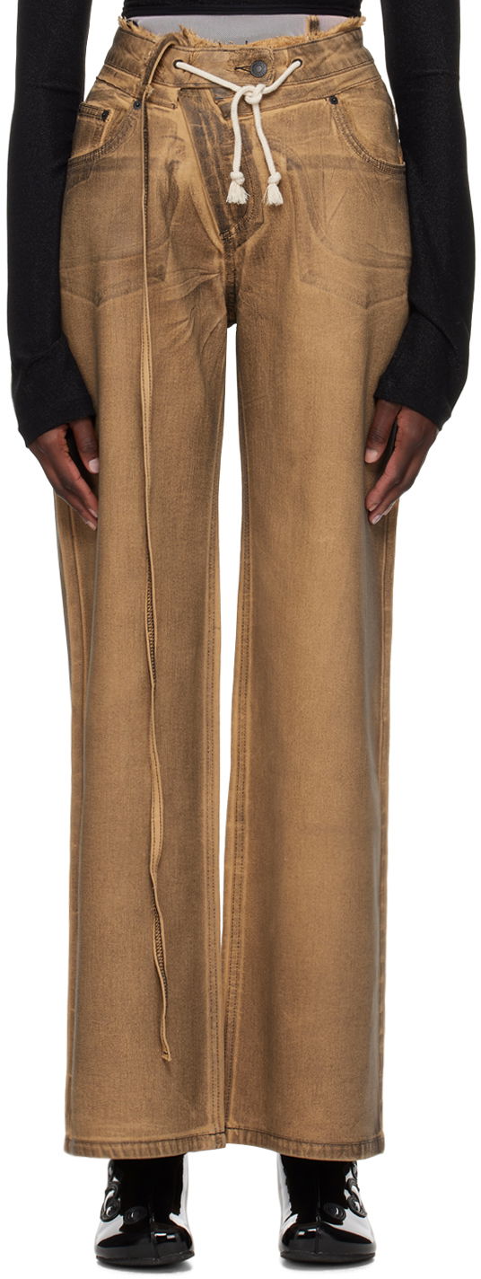Jeans Ottolinger Ottolinger Exclusive Paperbag-Waist Jeans Brun | 1702808