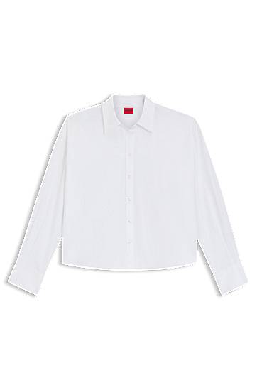 Skjorta BOSS Regular-Fit Cotton Poplin Blouse Vit | 50550548