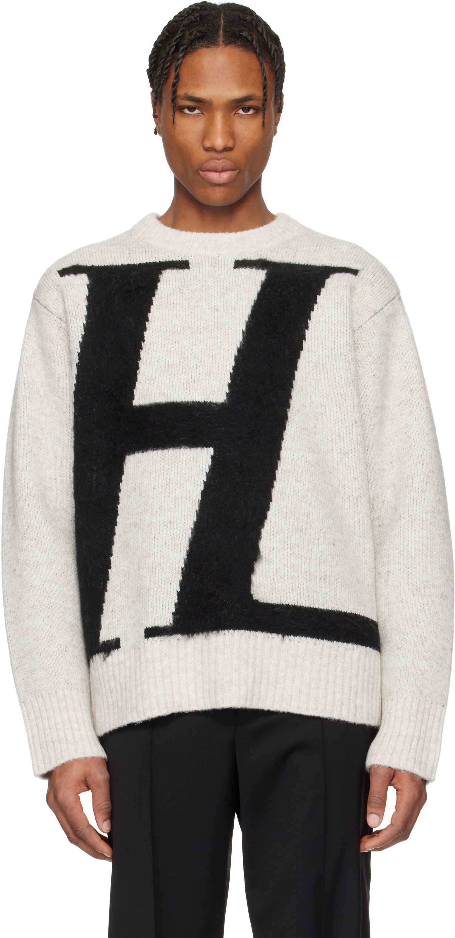 Sweater Helmut Lang Helmut Lang Brushed Logo Sweater Grå | O09HM703, 0
