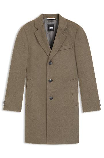 Rockar BOSS Slim-Fit Wool and Cashmere Coat Brun | 50549187