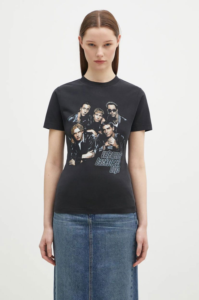 T-shirt VETEMENTS VETEMENTS Backstreet Boys Fitted T-Shirt Svart | WA66TR600B
