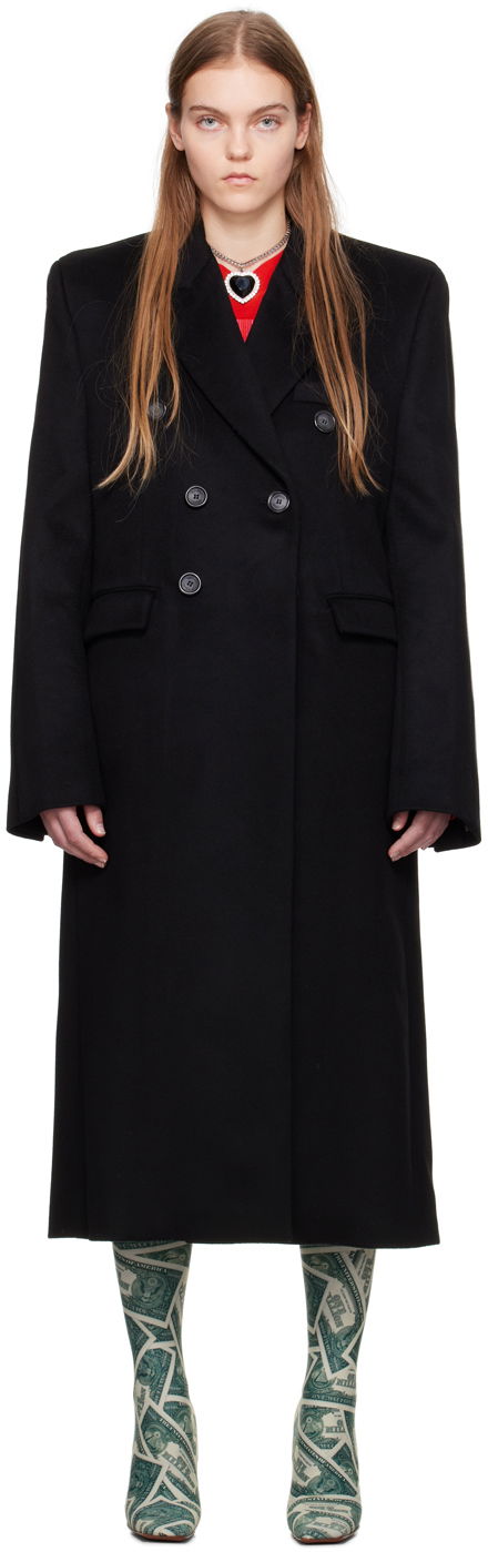 Rockar VETEMENTS VTMNTS Tailored Double-Breasted Maxi Coat Svart | VL20CO100B