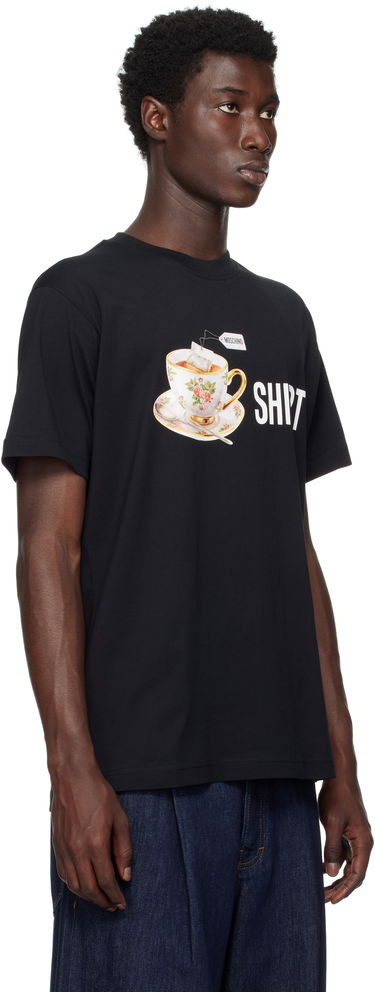 T-shirt Moschino Moschino Teacup Print Organic Cotton T-Shirt Svart | 252ZZ072852411555, 1