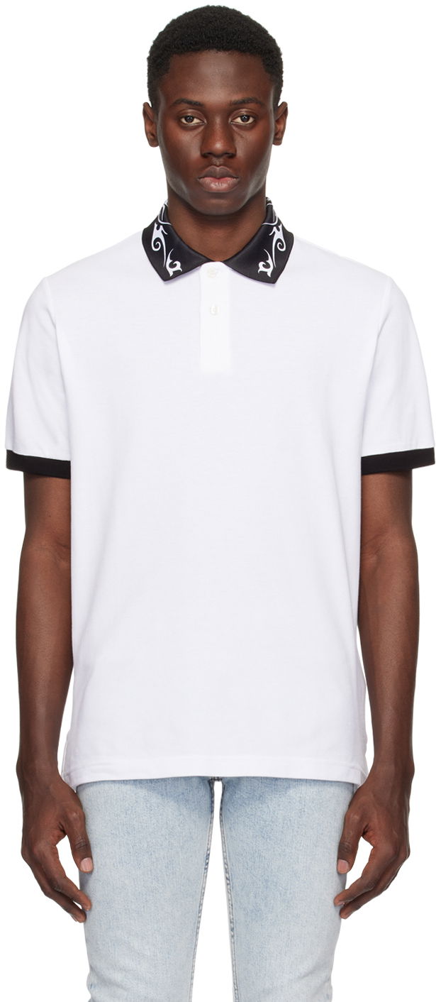 Polotröja Versace Jeans Couture White Printed Polo Vit | E76GAGT08_ECJ01T