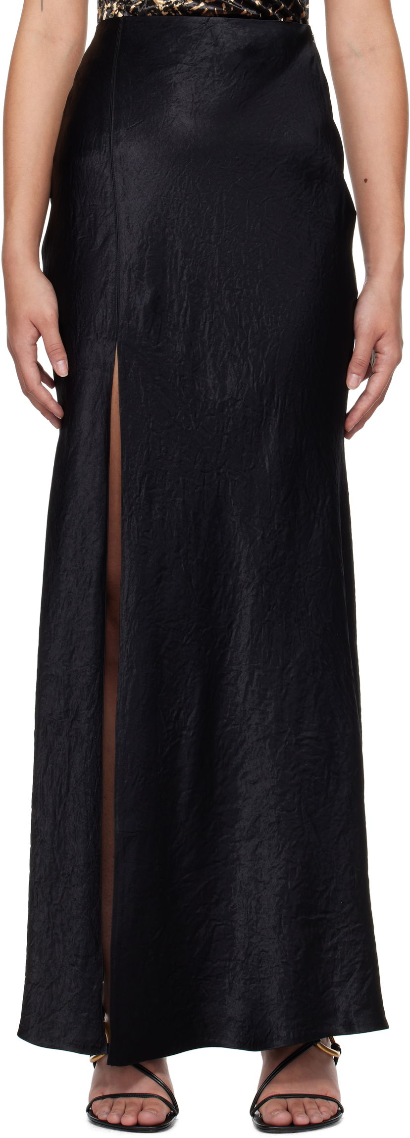 Kjol Nanushka Nanushka Harlow Maxi Slit Skirt Svart | NW24FWSK34300