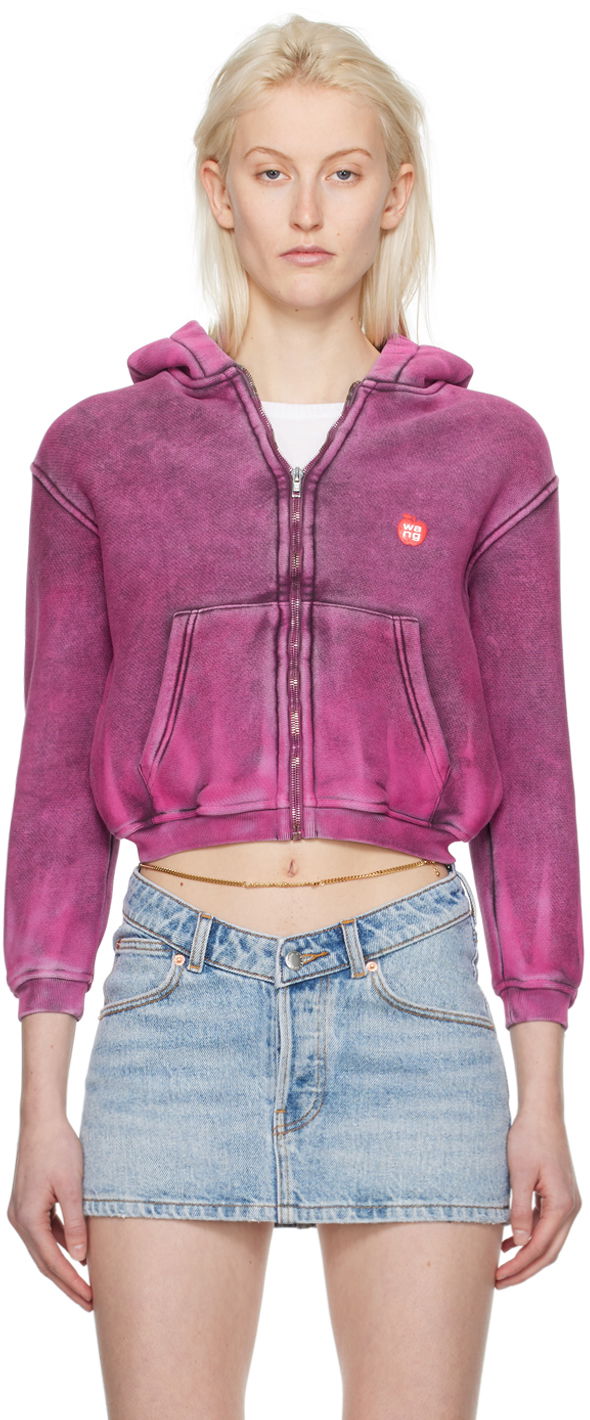 Sweatshirt Alexander Wang Shrunken Hoodie Rosa | 1CC1241873, 0