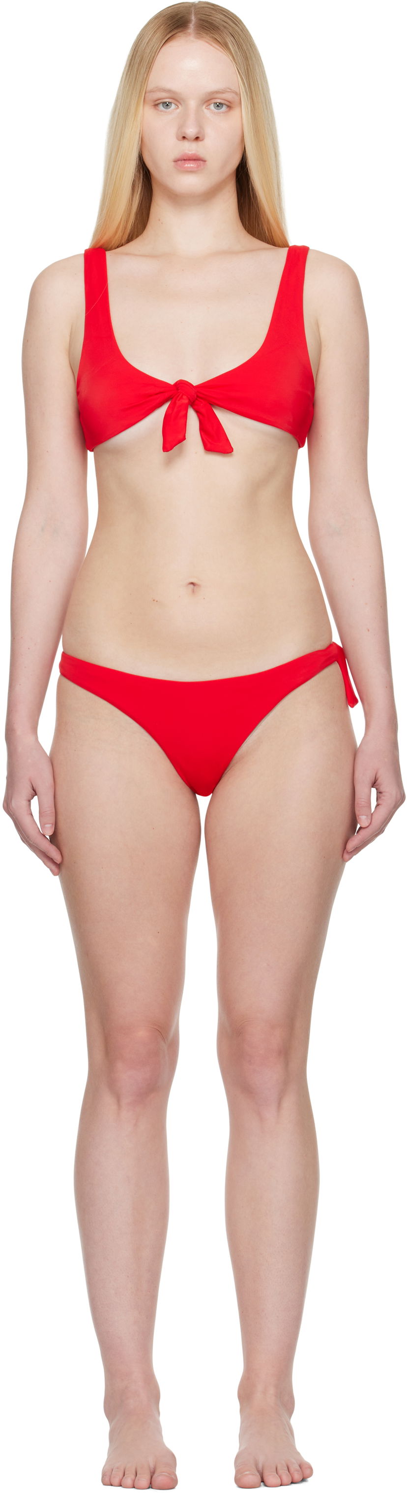 Badkläder The Attico Attico Self-Tie Bikini Röd | 250WBC00007 PAA094AA