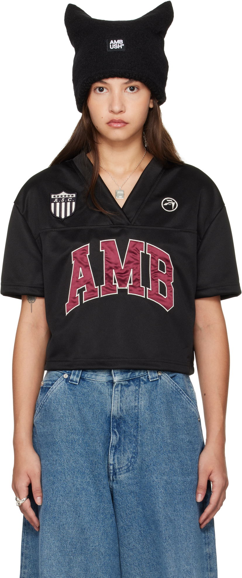 Crop top Ambush Crop T-Shirt Svart | BWBD002F24JER0011028
