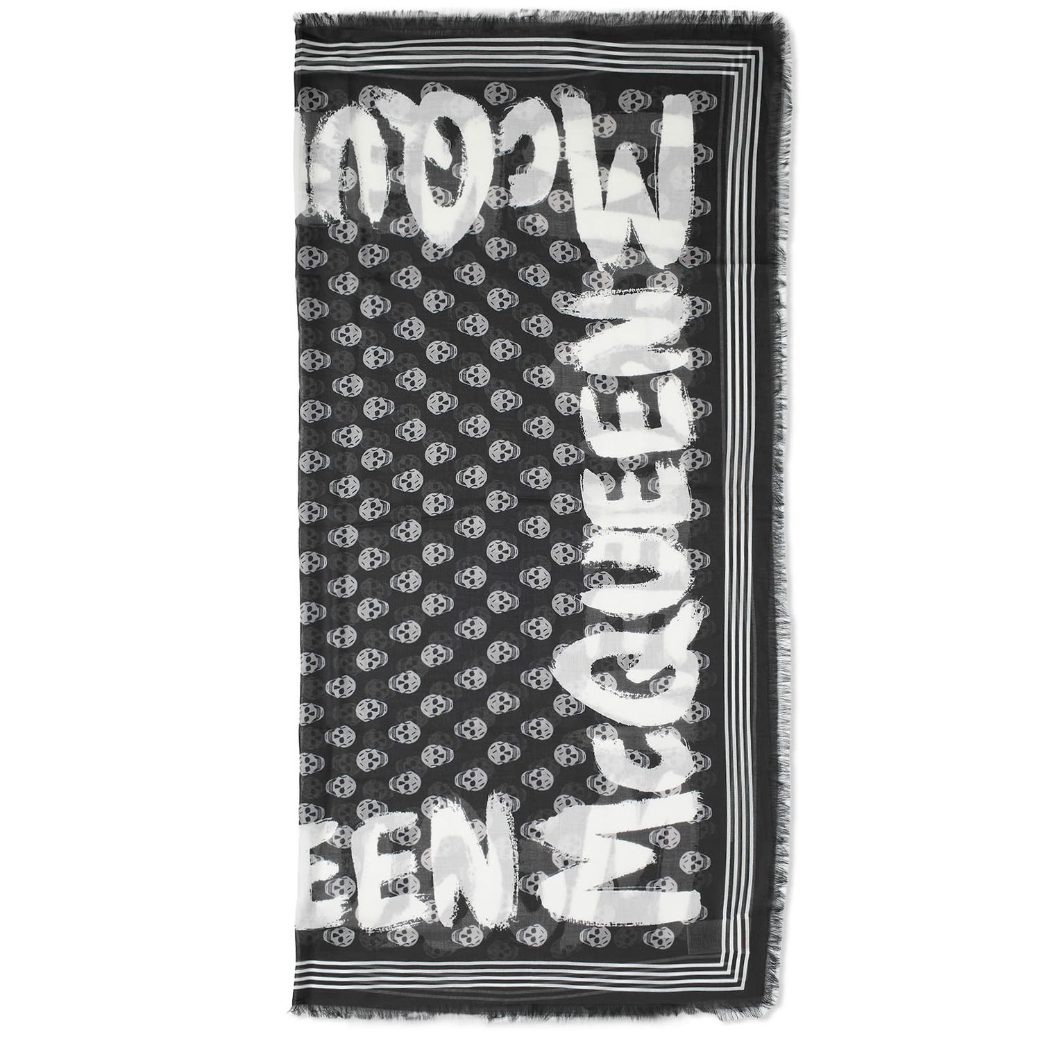 Halsduk Alexander McQueen Graffiti Logo Skull Scarf Grå | 6611494418Q-1078, 0