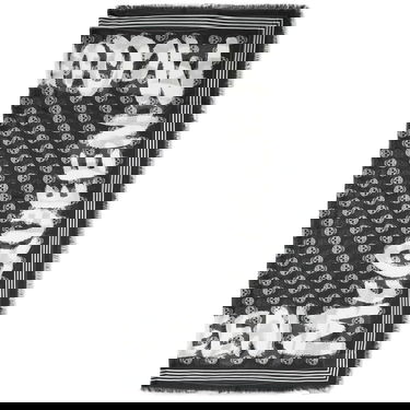 Halsduk Alexander McQueen Graffiti Logo Skull Scarf Grå | 6611494418Q-1078, 0