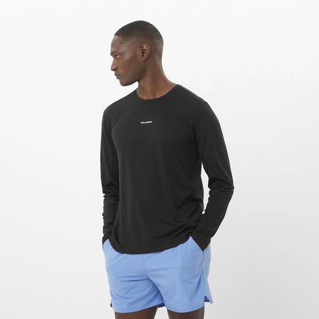 T-shirt Salomon Shakeout Core Long Sleeve T-Shirt Svart | LC2424400