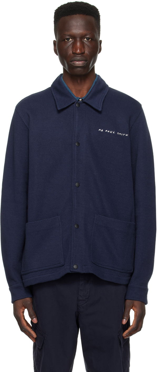 Sweater Paul Smith PS Paul Smith Press-Stud Jacket Mörkblå | M2R-771Y-M21976-49