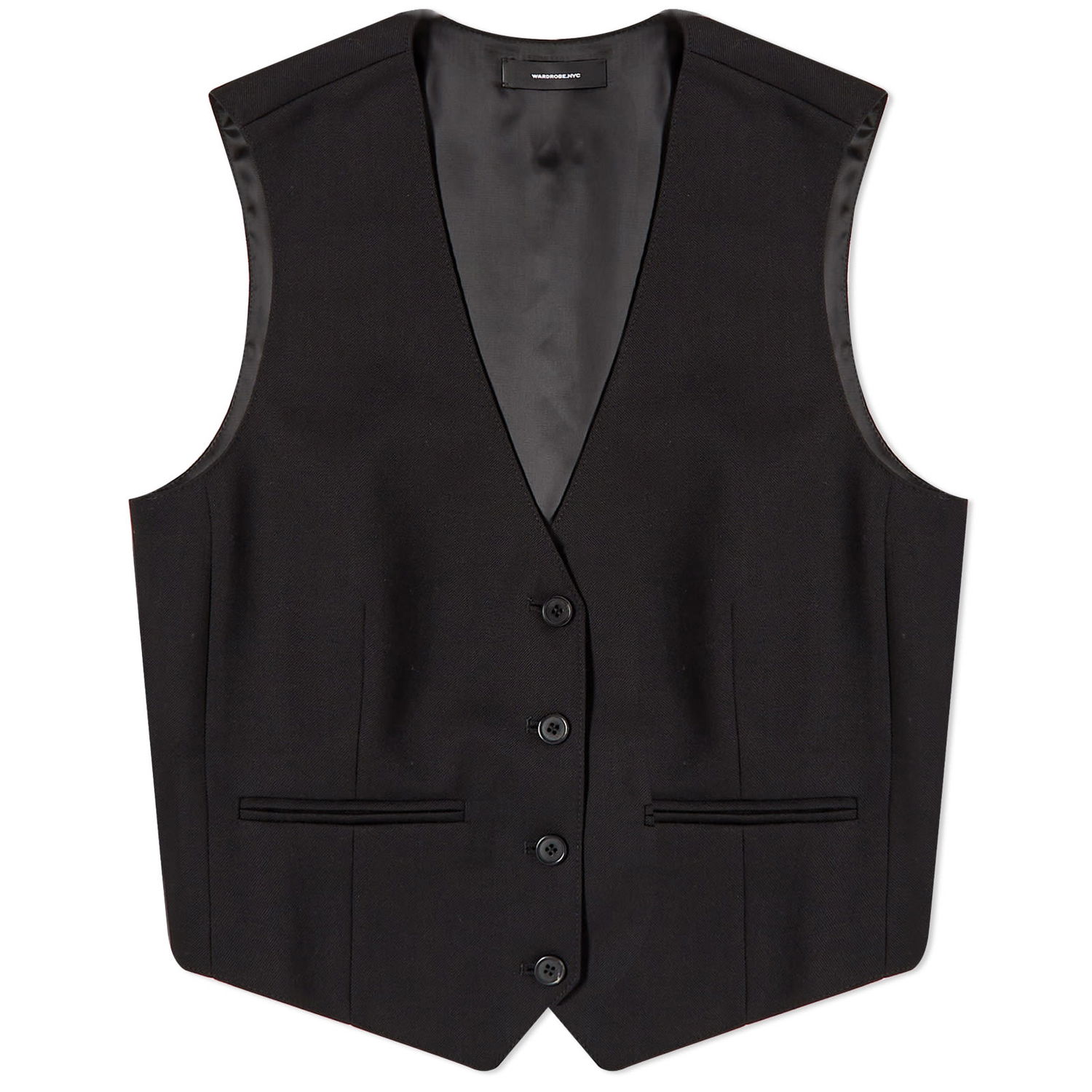 Rockar WARDROBE.NYC Button Front Waistcoat Svart | W1055R12-BLK, 0