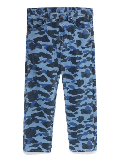 Träningsbyxor BAPE Color Camo Denim Pants Mörkblå | 1J30-150-003