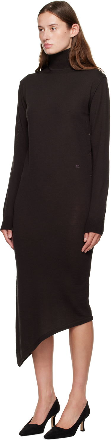 Klä Courrèges Courrèges Off-Shoulder Wool Mini Dress Svart | 325MRO689FI0071, 3